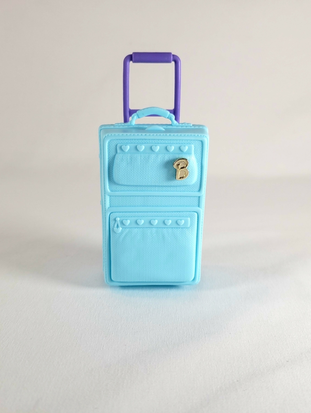 Vintage Barbie Doll Rolling Luggage Travel in Style Suitcase 2001 Mattel Blue